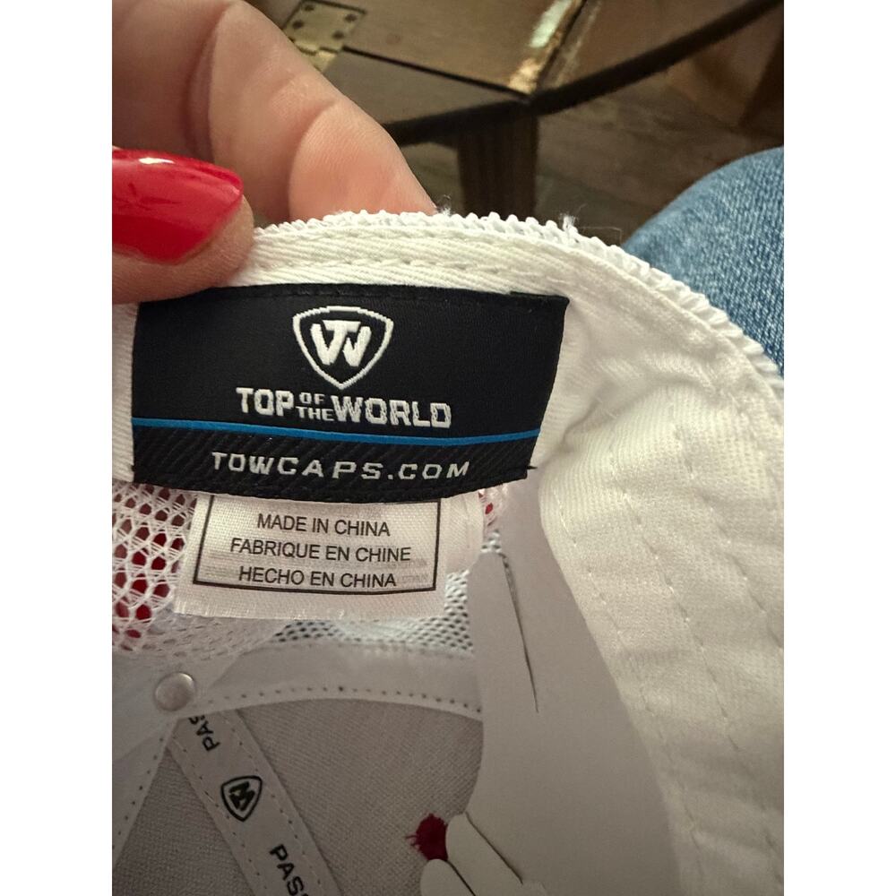 Top Of The World Snapback Hat Crimson/White Oklahoma Sooners Trucker - Picture 8 of 9